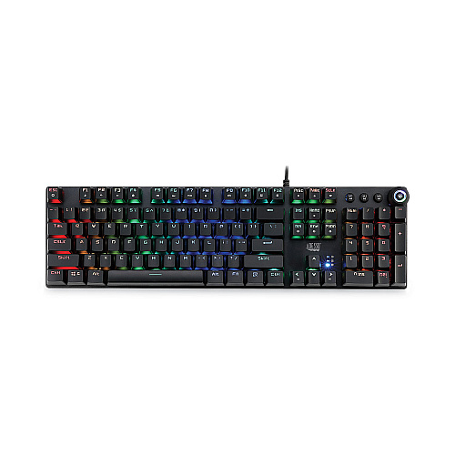 Adesso RGB Programmable Mechanical Gaming Keyboard with Detachable Magnetic Palmrest, 108 Keys, Black (AKB650EB)