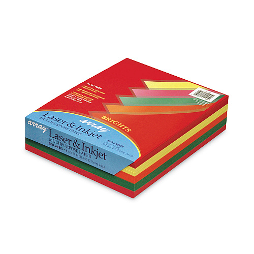 Pacon Array Colored Bond Paper, 24 lb Bond Weight, 8.5 x 11, Assorted Bright Colors, 500/Ream (101105)