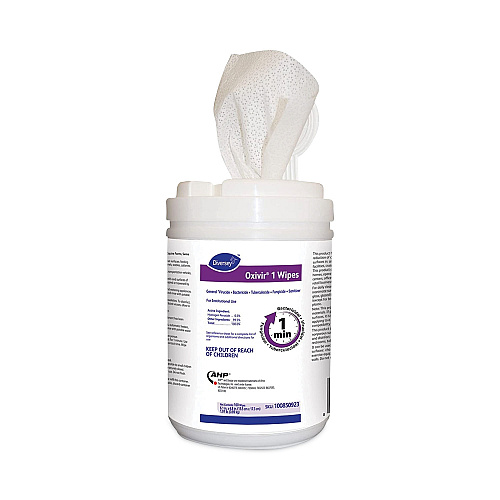 Diversey Oxivir 1 Wipes, 1-Ply, 6 x 7, 160/Canister, 12 Canisters/Carton (100850923)