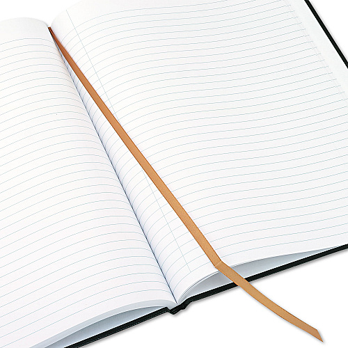 Blueline Executive Notebook with Ribbon Bookmark, 1-Subject, Medium/College Rule, Black Cover, (75) 10.75 x 8.5 Sheets (A1081)
