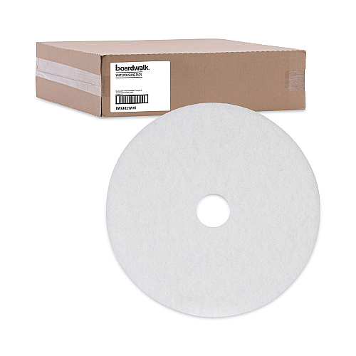 Boardwalk&reg; White 21" Floor Polishing Pads, 5 Pads (BWK4021WHI)