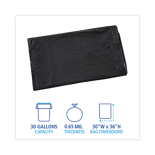 Boardwalk&reg; 30 Gal Black Can Liners, 0.65 mil, 30 x 36, 200 Liners (BWKL3036H)