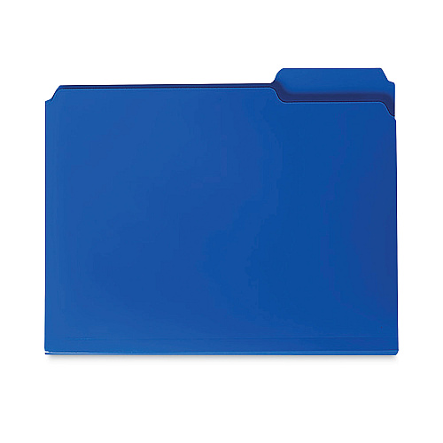 Smead Top Tab Poly Colored File Folders, 1/3-Cut Tabs: Assorted, Letter Size, 0.75" Expansion, Blue, 24/Box (10503)