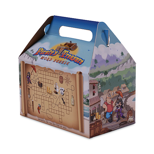 SCT Pirate Kids' Meal Barn Boxes, 6.43 x 4 x 3.75, Brown, Paper, 96/Carton (2793)