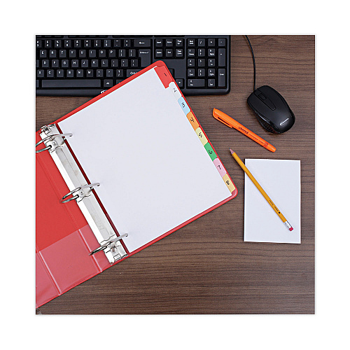 Universal Deluxe Write-On/Erasable Tab Index, 8-Tab, 11 x 8.5, White, Assorted Tabs, 1 Set (UNV20819)