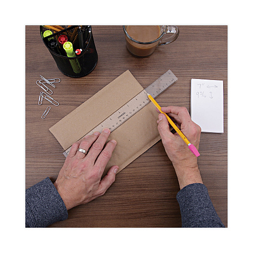 Universal Clear Plastic Ruler, Standard/Metric, 12" Long, Clear (UNV59022)
