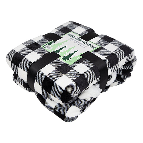 Buffalo Plaid Throw 50x70 - Black & White - Case Of 12 (THROW-BLKPLD50X70-CS)
