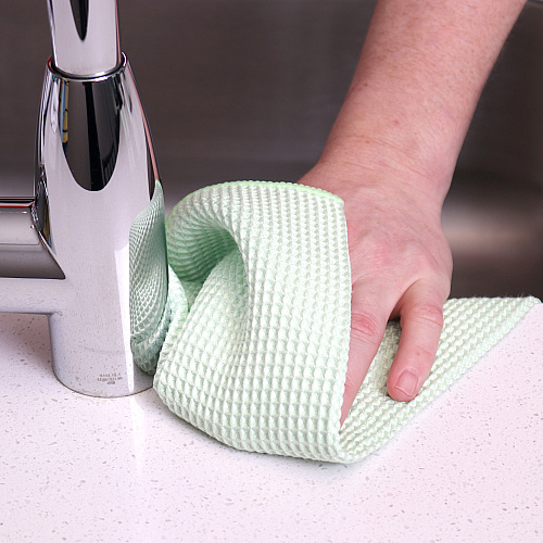 Smart Choice Waffle Cleaning Cloth 16x16 Green, Pack Of 12 (PNP915104G)