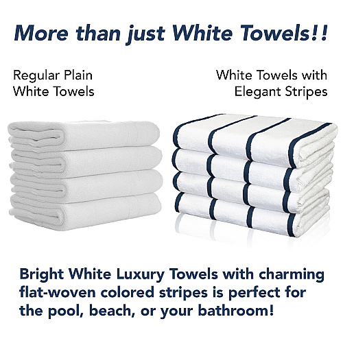 Las Rayas Beach Towel 30x60 Navy - Pack Of 4 (BT-HS3060-15NV)