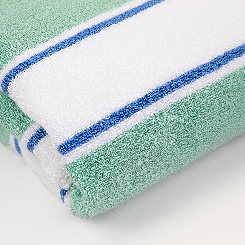 Aston & Arden Pinstriped Beach Towel 35x70 Green/blue - Case Of 8 (BT-PINSTR-25GB-CS)