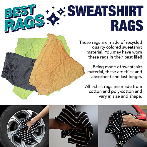 R-c13 Sweatshirt Reclaimed Rags Colors - 50lb Box (R-C13-50)