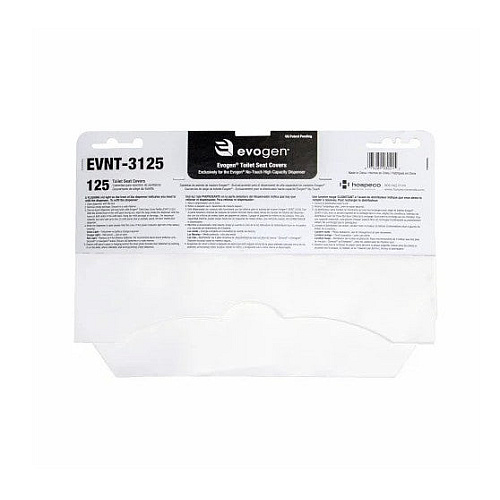 Evogen Toilet Seat Covers, White, Half Fold, 125/pk - 24 Pk/cs, Case Of 3000 (EVNT-3125)