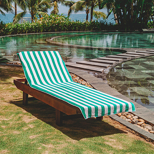 California Cabana Chaise Cover 30x85 Green - Case Of 12 (CC-CABANA-GR-CS)