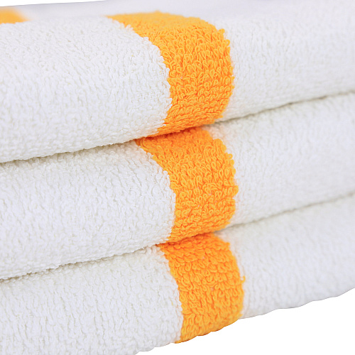 Power Gym Hand Towel 16x27 Gold Stripe - Case Of 120 (PWR-1627-3GLDCS-CS)