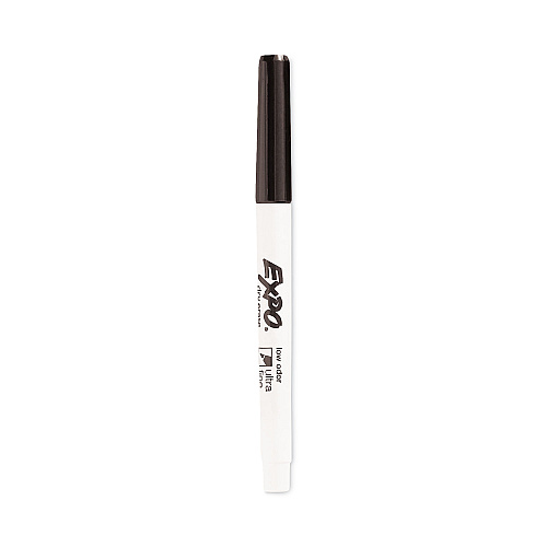 EXPO Low-Odor Dry-Erase Marker, Extra-Fine Bullet Tip, Black, 4/Pack (1871774)