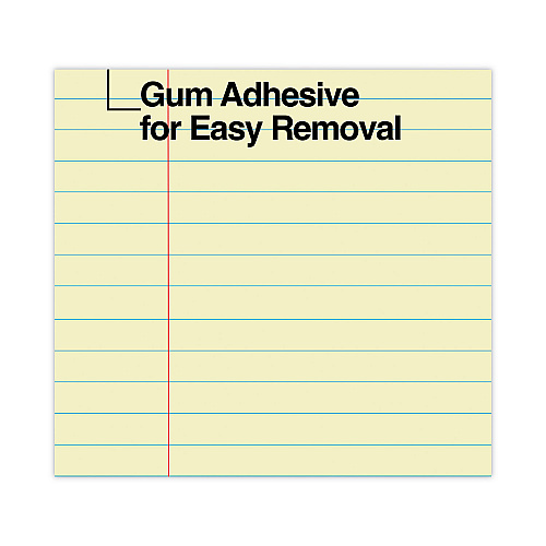Universal Glue Top Pads, Wide/Legal Rule, 50 Canary-Yellow 8.5 x 11 Sheets, Dozen (UNV22000)