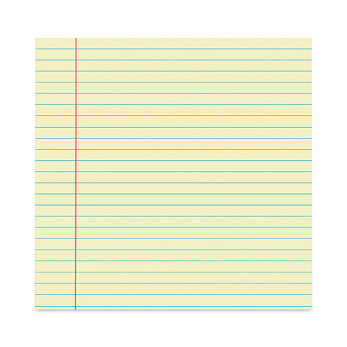 Universal Glue Top Pads, Wide/Legal Rule, 50 Canary-Yellow 8.5 x 11 Sheets, Dozen (UNV22000)