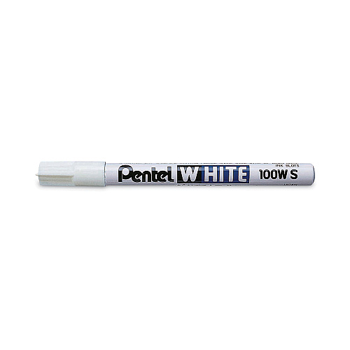 Pentel White Permanent Marker, Fine Bullet Tip, White (100WS)