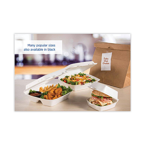 Dart Insulated Foam Hinged Lid Containers, 1-Compartment, 9.01 x 9.4 x 3, White, 100/Pack, 2 Packs/Carton (90HT1)
