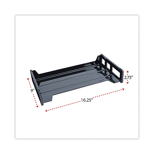 Universal Recycled Plastic Side Load Desk Trays, 2 Sections, Legal Size Files, 16.25" x 9" x 2.75", Black (UNV08101)