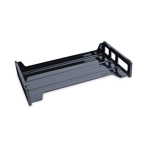 Universal Recycled Plastic Side Load Desk Trays, 2 Sections, Legal Size Files, 16.25" x 9" x 2.75", Black (UNV08101)