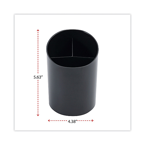 Universal Recycled Big Pencil Cup, Plastic, 4.38" Diameter x 5.63"h, Black (UNV08108)