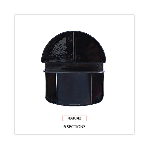 Universal Deluxe Message Center, 6 Compartments, Plastic, 5.5 x 6.75 x 5, Black (UNV08110)