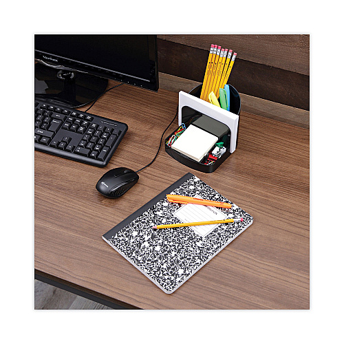 Universal Deluxe Message Center, 6 Compartments, Plastic, 5.5 x 6.75 x 5, Black (UNV08110)