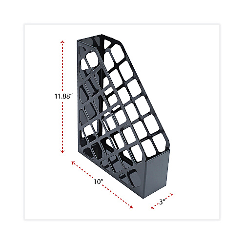 Universal Recycled Plastic Magazine File, 3 x 10 x 11.88, Black (UNV08118)