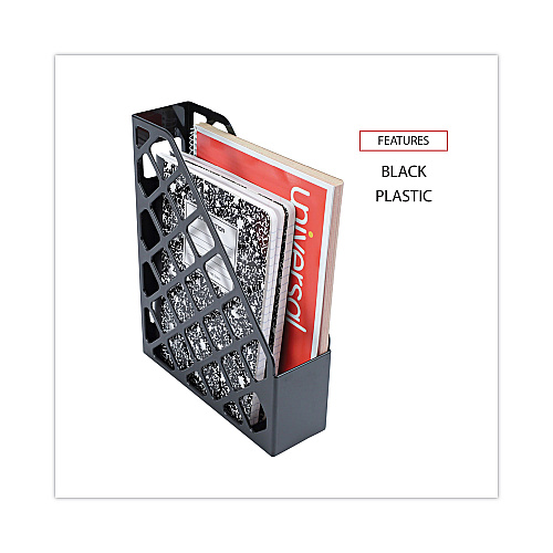 Universal Recycled Plastic Magazine File, 3 x 10 x 11.88, Black (UNV08118)