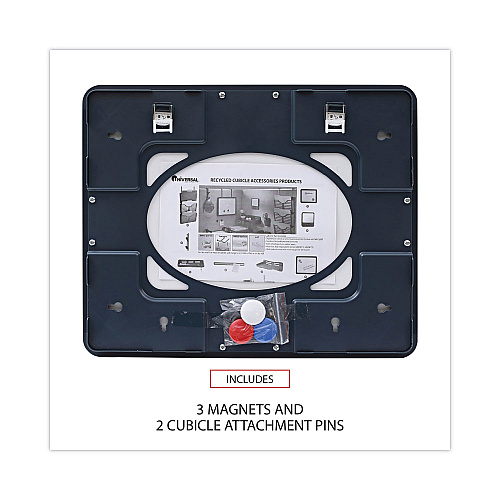 Universal Recycled Cubicle Dry Erase Board, 15.88 x 12.88, White Surface, Charcoal Plastic Frame (UNV08165)