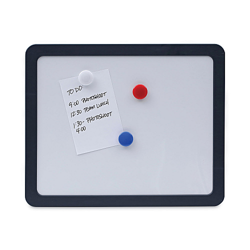 Universal Recycled Cubicle Dry Erase Board, 15.88 x 12.88, White Surface, Charcoal Plastic Frame (UNV08165)