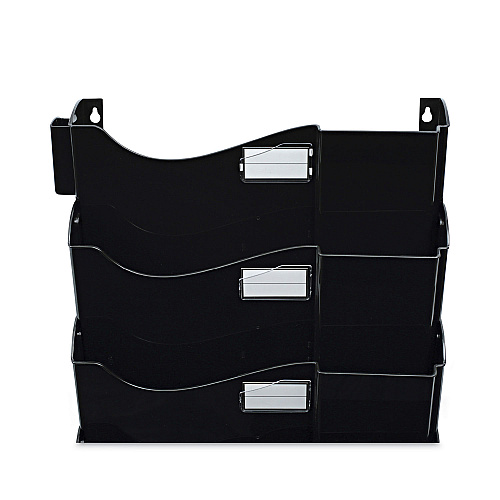 Universal Grande Central Filing System, 7 Sections, Legal/Letter Size, Wall Mount, 16" x 4.75" x 38.25", Black, 7/Pack (UNV08174)