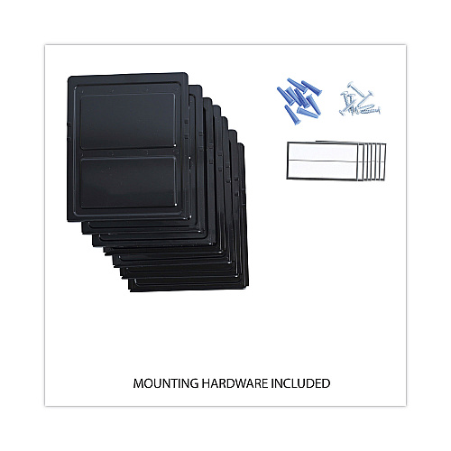 Universal Grande Central Filing System, 7 Sections, Legal/Letter Size, Wall Mount, 16" x 4.75" x 38.25", Black, 7/Pack (UNV08174)