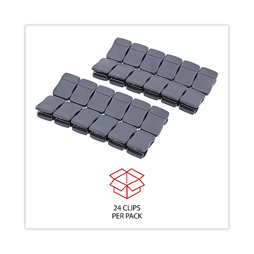 Universal Deluxe Recycled Cubicle Clips, 40 Sheet Capacity, Charcoal, 24/Pack (UNV08221)