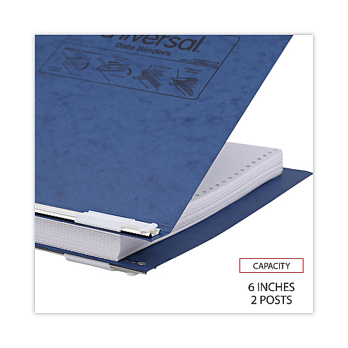 Universal Pressboard Hanging Binder, 2 Posts, 6" Capacity, 9.5 x 11, Blue (UNV15432)