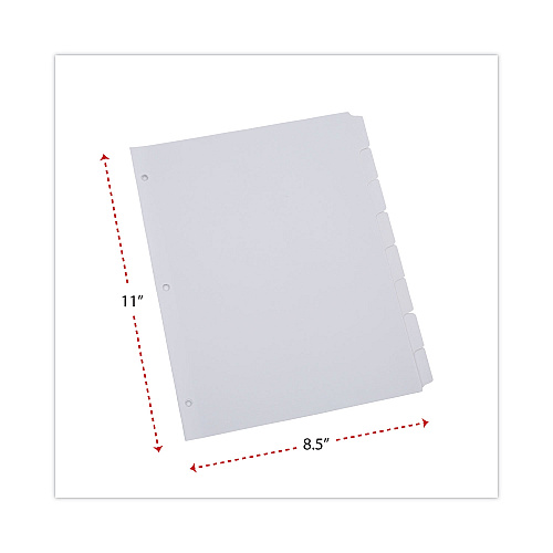 Universal Deluxe Write-On/Erasable Tab Index, 8-Tab, 11 x 8.5, White, White Tabs, 1 Set (UNV20818)