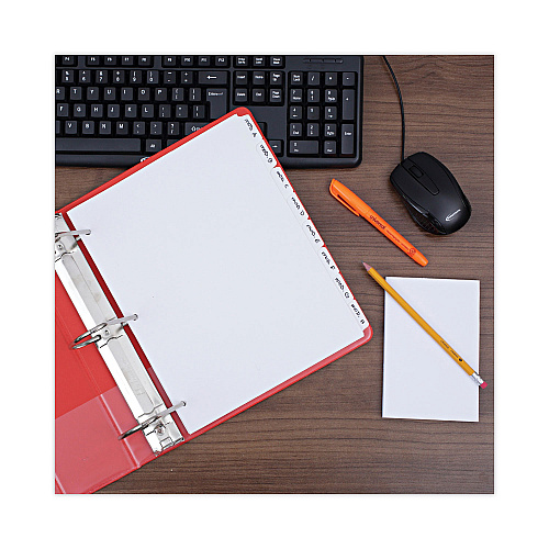 Universal Deluxe Write-On/Erasable Tab Index, 8-Tab, 11 x 8.5, White, White Tabs, 1 Set (UNV20818)
