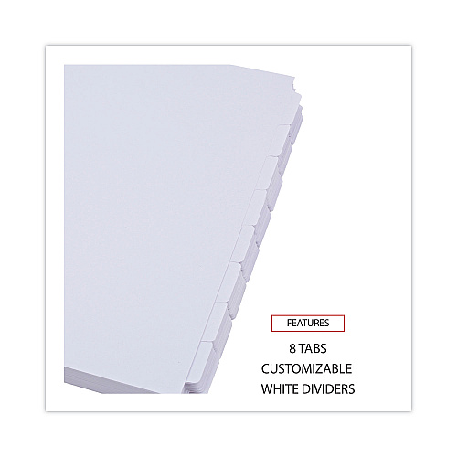 Universal Self-Tab Index Dividers, 8-Tab, 11 x 8.5, White, 24 Sets (UNV20845)