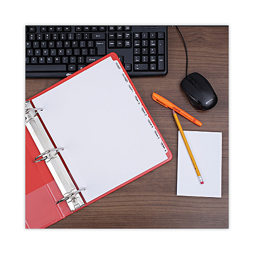 Universal Self-Tab Index Dividers, 8-Tab, 11 x 8.5, White, 24 Sets (UNV20845)