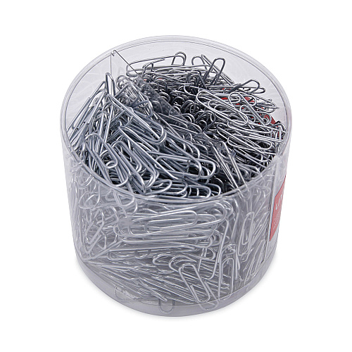 Universal Plastic-Coated Paper Clips with Two-Compartment Dispenser Tub, (750) #2 Clips, (250) Jumbo Clips, Silver (UNV21001)