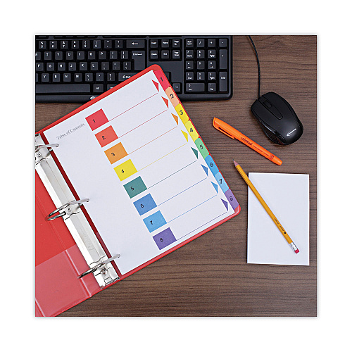 Universal Deluxe Table of Contents Dividers for Printers, 8-Tab, 1 to 8; Table Of Contents, 11 x 8.5, White, 6 Sets (UNV24802)