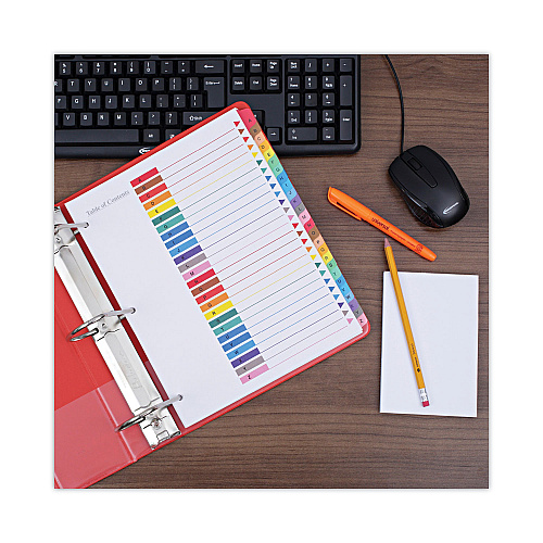 Universal Deluxe Table of Contents Dividers for Printers, 26-Tab, A to Z, 11 x 8.5, White, 1 Set (UNV24812)