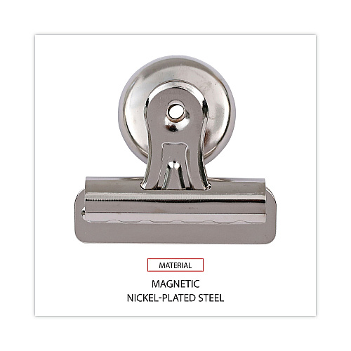 Universal Bulldog Magnetic Clips, Medium, Nickel, 12/Pack (UNV31261)