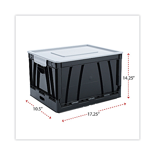 Universal Collapsible Crate, Letter/Legal Files, 17.25" x 14.25" x 10.5", Black/Gray, 2/Pack (UNV40010)