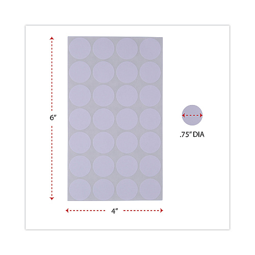 Universal Self-Adhesive Removable Color-Coding Labels, 0.75" dia, White, 28/Sheet, 36 Sheets/Pack (UNV40108)