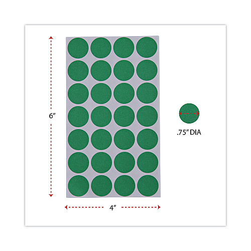 Universal Self-Adhesive Removable Color-Coding Labels, 0.75" dia, Green, 28/Sheet, 36 Sheets/Pack (UNV40115)