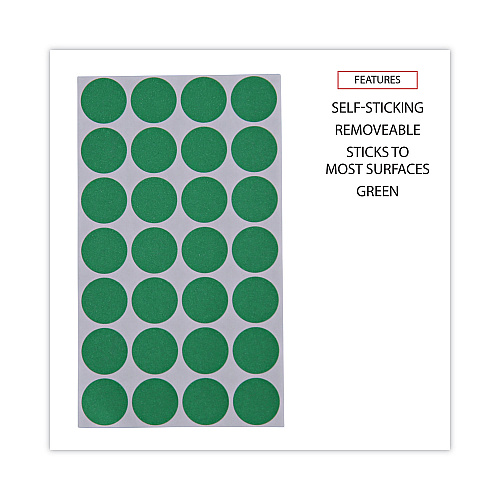 Universal Self-Adhesive Removable Color-Coding Labels, 0.75" dia, Green, 28/Sheet, 36 Sheets/Pack (UNV40115)
