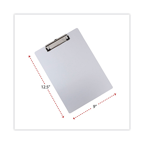 Universal Aluminum Clipboard with Low Profile Clip, 0.5" Clip Capacity, Holds 8.5 x 11 Sheets, Aluminum (UNV40301)