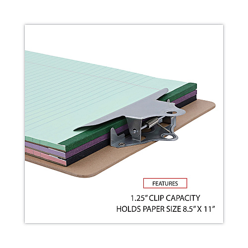 Universal Hardboard Clipboard, 1.25" Clip Capacity, Holds 8.5 x 11 Sheets, Brown (UNV40304)